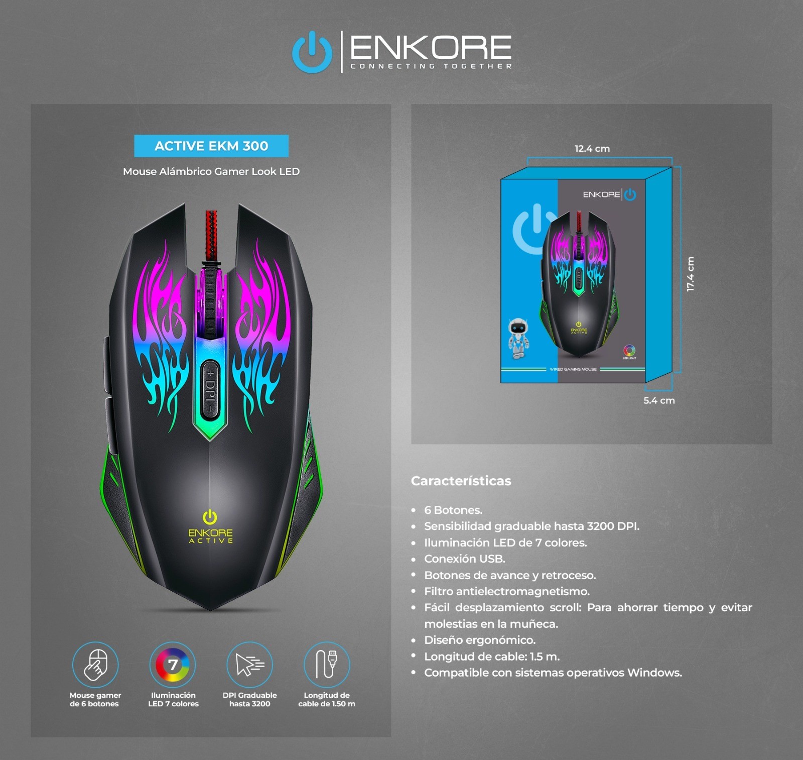 MOUSE GAMER ENKORE ACTIVE EKM 300