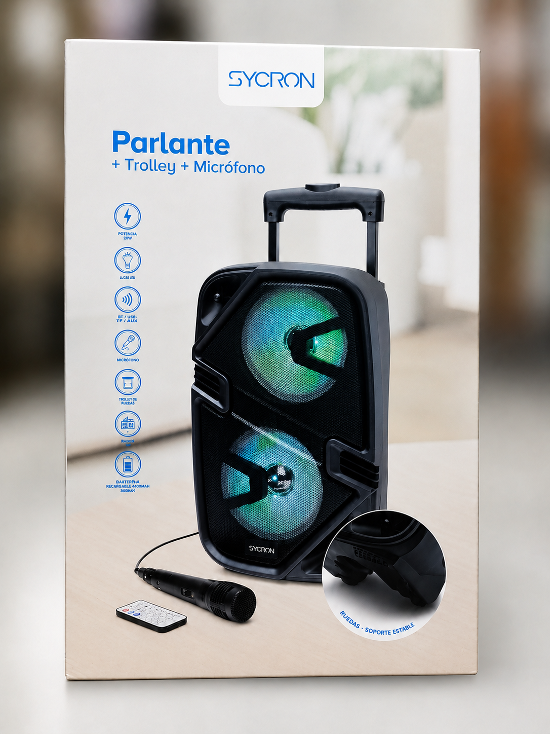 PARLANTE + TROLLEY + MICROFONO - SYCRON