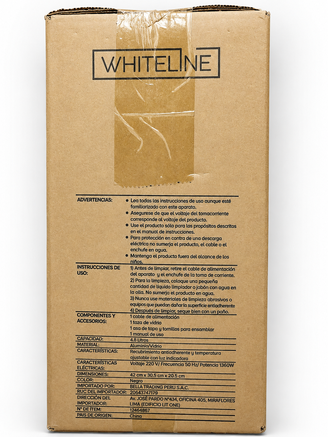 SARTÉN ELÉCTRICA CUADRADA - WHITELINE