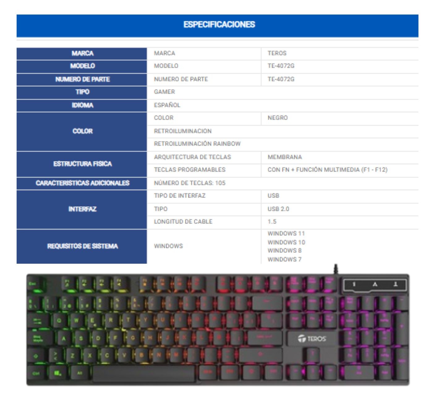 COMBO GAMER: TECLADO + MOUSE